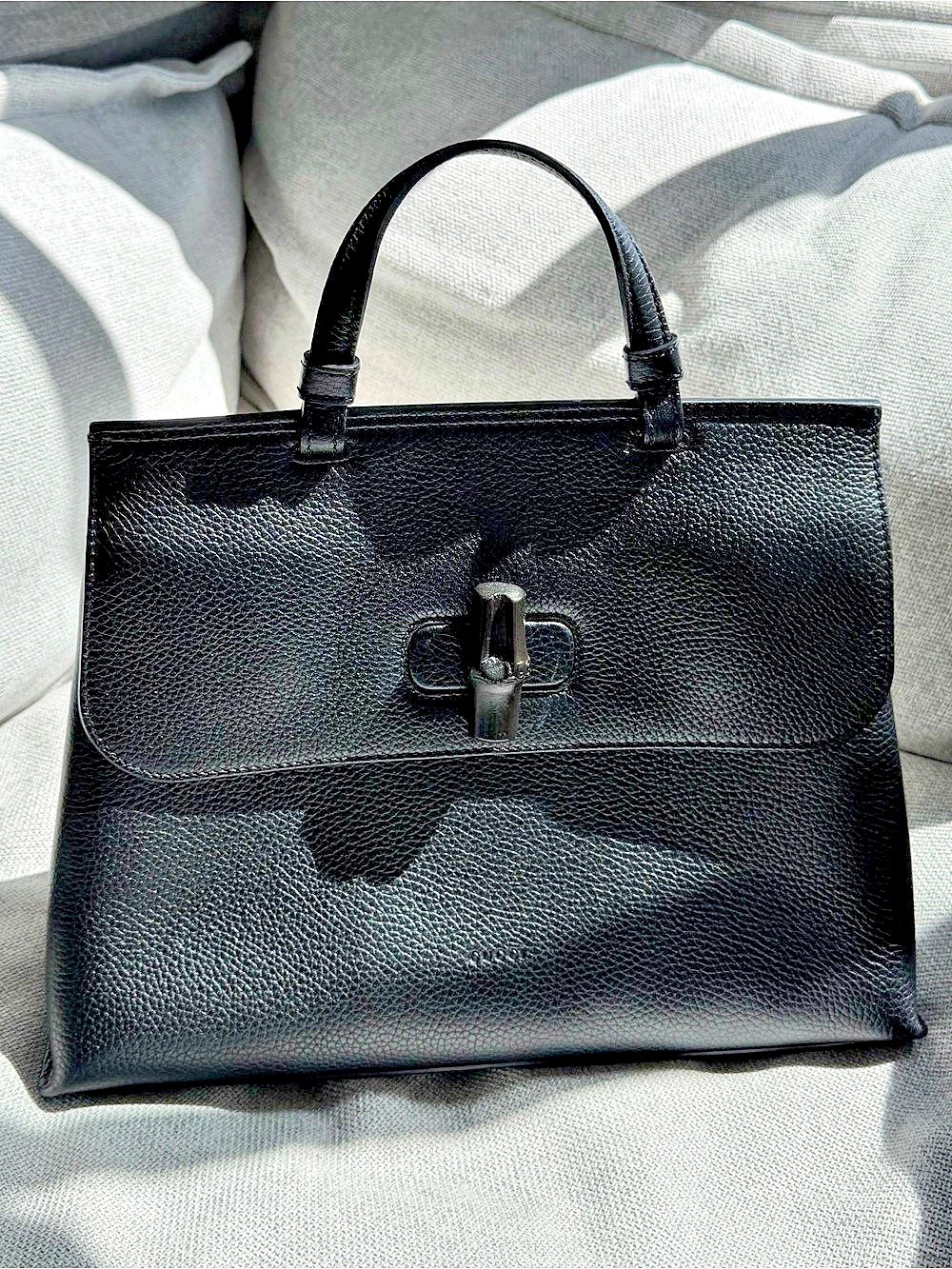 Gucci 2016-2025 Medium Leather Bamboo Daily satchel